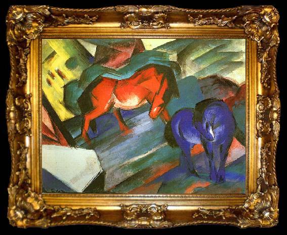 framed  Franz Marc Red and Blue Horse, ta009-2